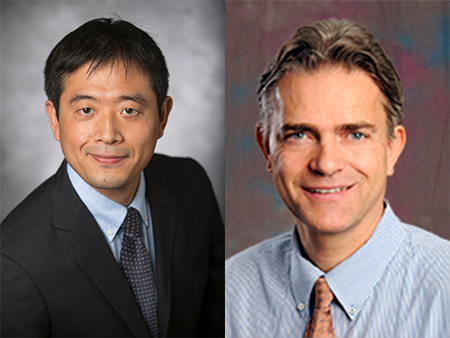 Satoru Osuka, M.D., Ph.D., assistant professor in the Department of Neurosurgery, and Erwin G. Van Meir, Ph.D., professor in the Department of Neurosurgery, associate director of the O’Neal Comprehensive Cancer Center
