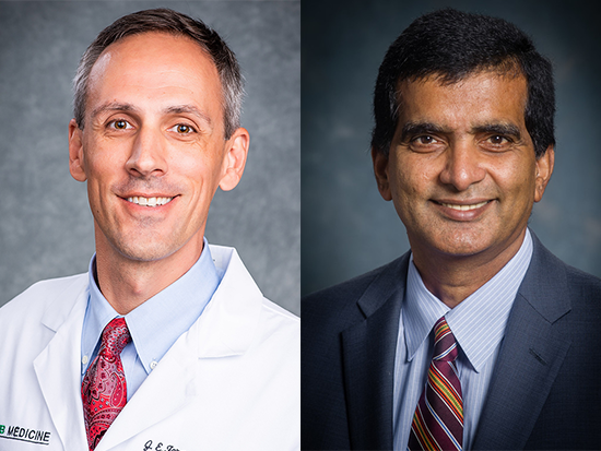 Left to Right: James “Jed” Ferguson III, M.D., Ph.D., and Sooryanarayana Varambally, Ph.D.