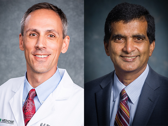 James “Jed” Ferguson III, M.D., Ph.D., and Sooryanarayana Varambally, Ph.D., headshots side by side