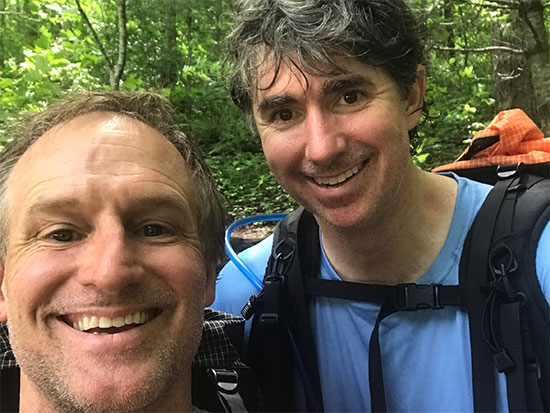 JC Cunningham, left, and Michael Flanagan, M.D., on the trail.