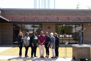 In Dallas County (left to right): Shannon Weber, breast cancer survivor Dorothy Hardy, Claudia Hardy, Dale Bell, Kim Hannon, Silvia Gisiger Camata and Tara Bowman.
