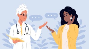 Animation of doctor speaking with patient