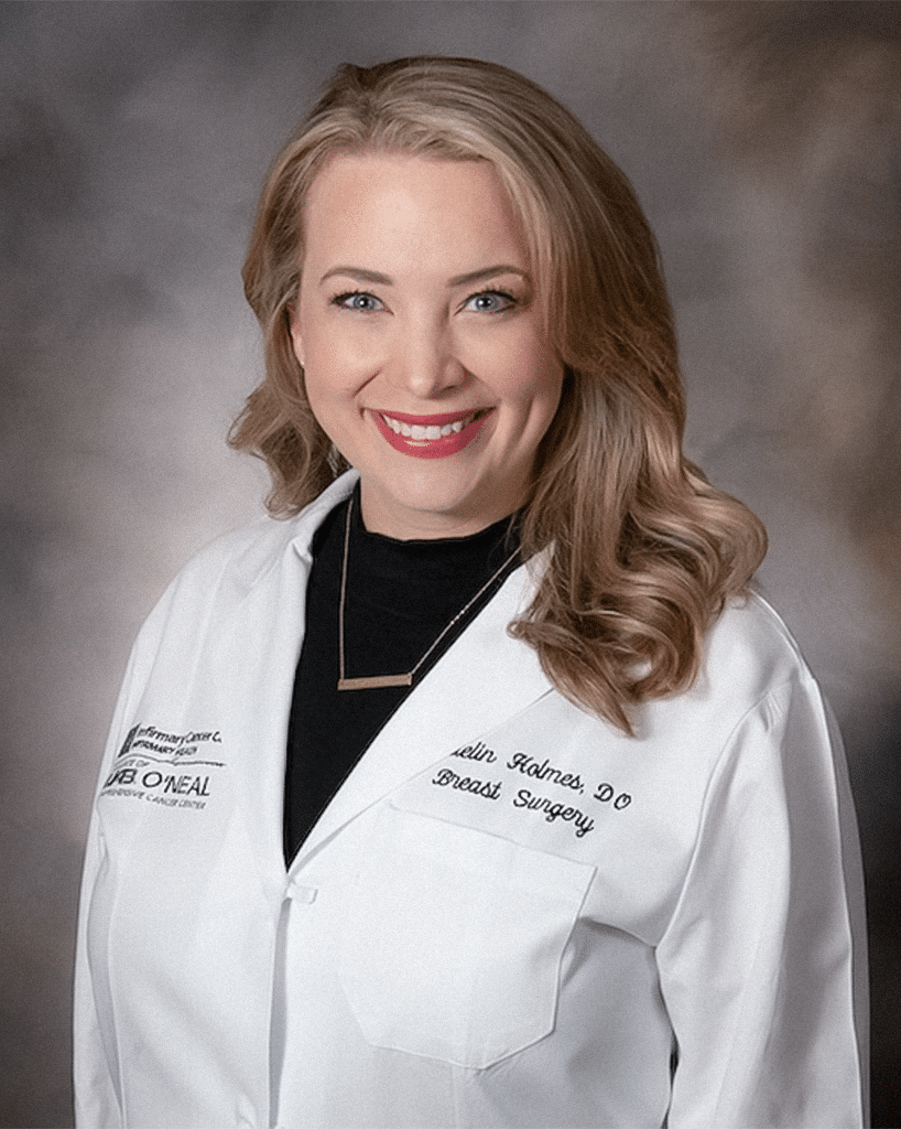 A doctor in a white lab coat; Katelin Holmes, D.O.