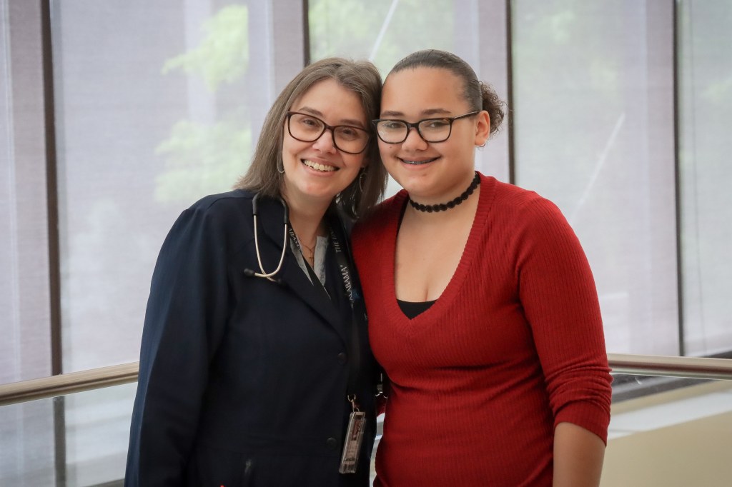Iron Strong honoree Gabby McCraw standing with her doctor, Ana Xavier, M.D.