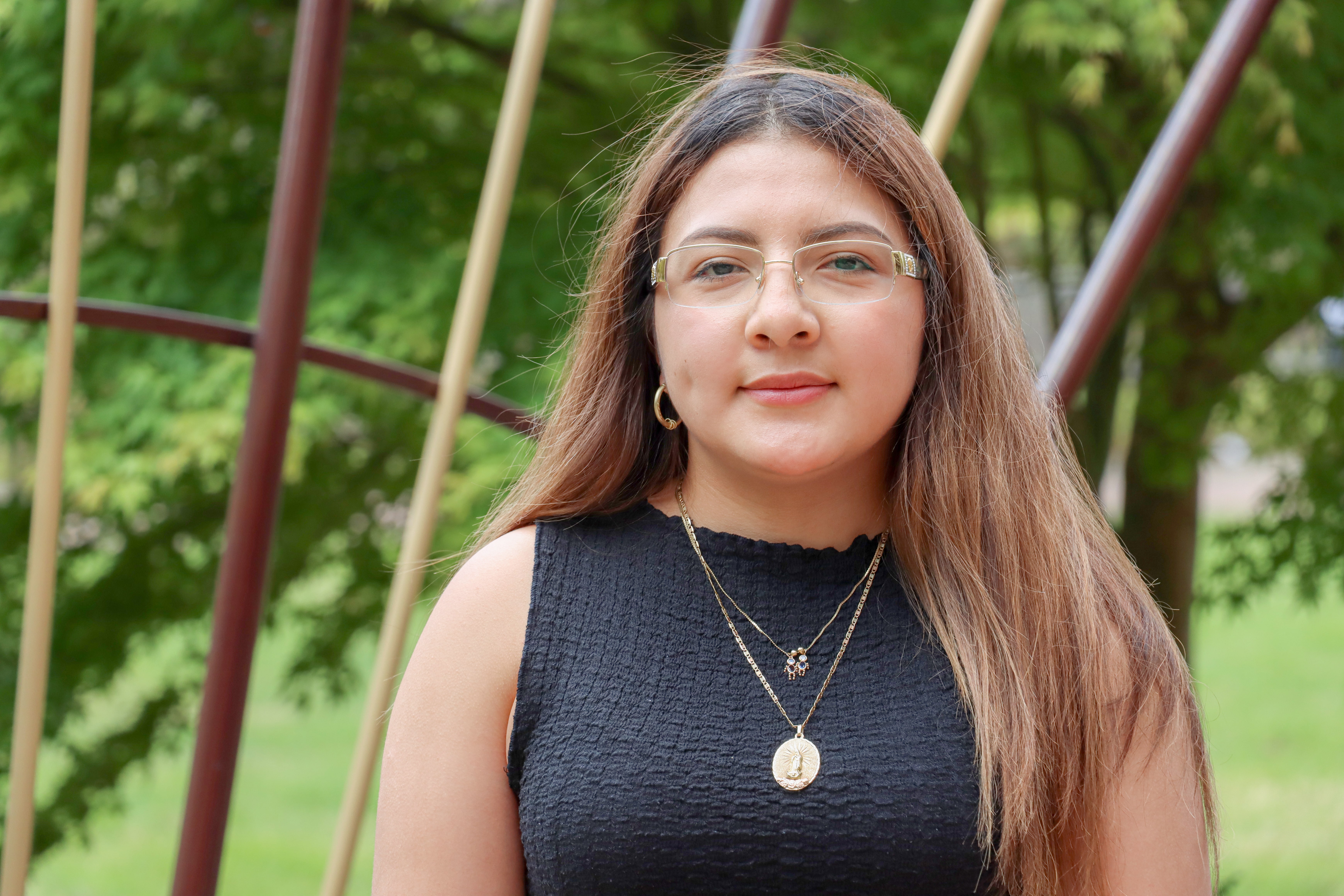 Iron Strong honoree Karla Lopez stands outside on UAB's campus.