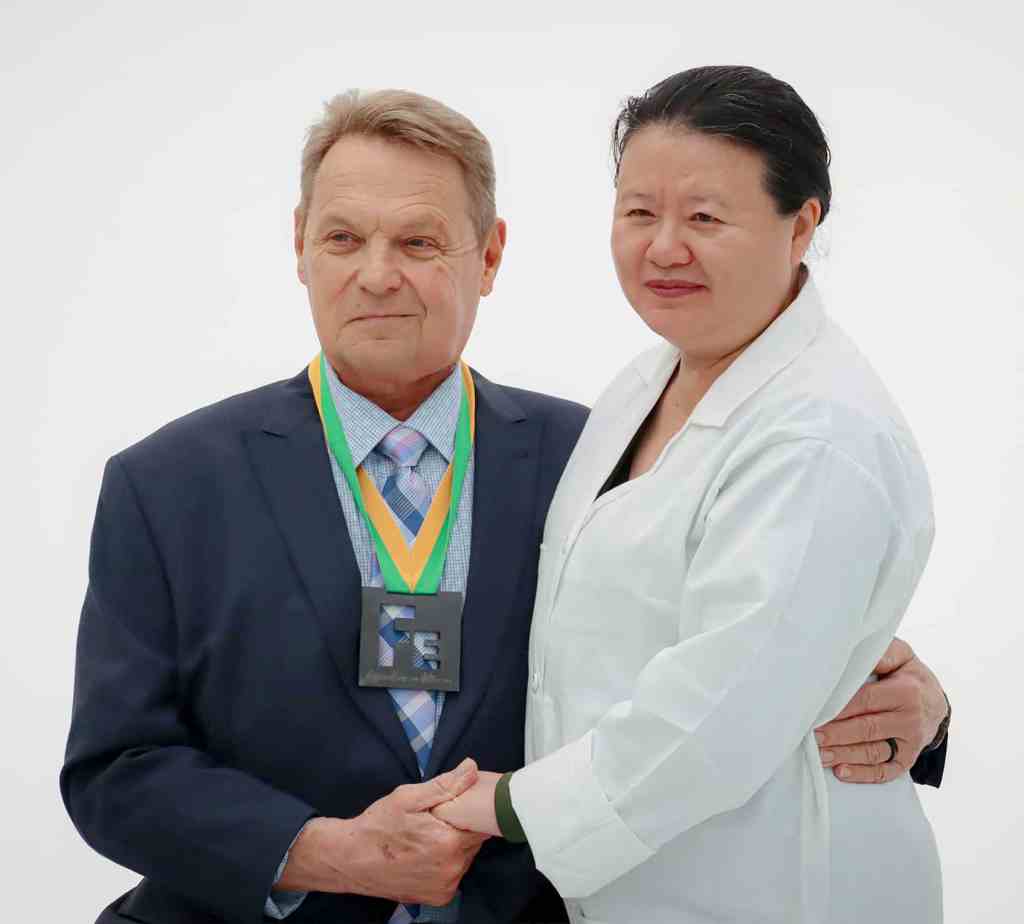 Virgial Lugar and Hsiao-Lan Wang, Ph.D., at the 2026 O'Neal Iron Strong Awards.